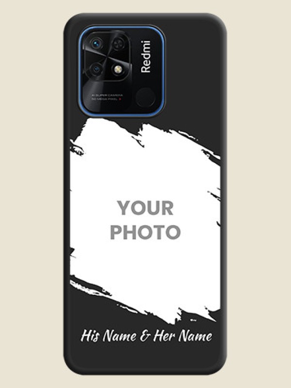 Custom Grunge Brush Strokes on Photo on Space Black Soft Matte Back Cover - Redmi 10 - alternate view
