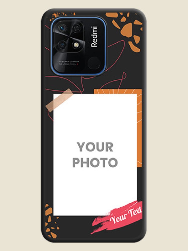 Custom Orange Photo Frame on Space Black Custom Soft Matte Phone Back Cover - Redmi 10 - alternate view