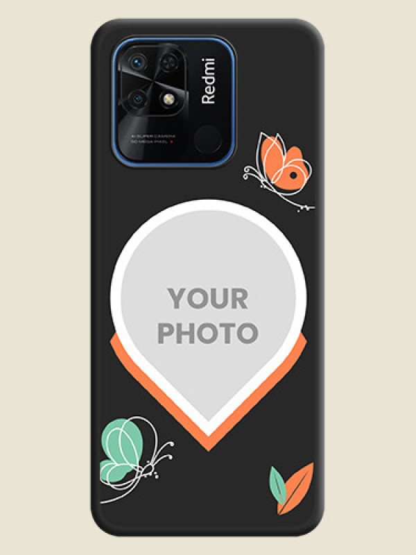 Custom Upload Pic With Simple Butterly Design On Space Black Personalized Soft Matte Phone Covers -Xiaomi Redmi 10 - alternate view