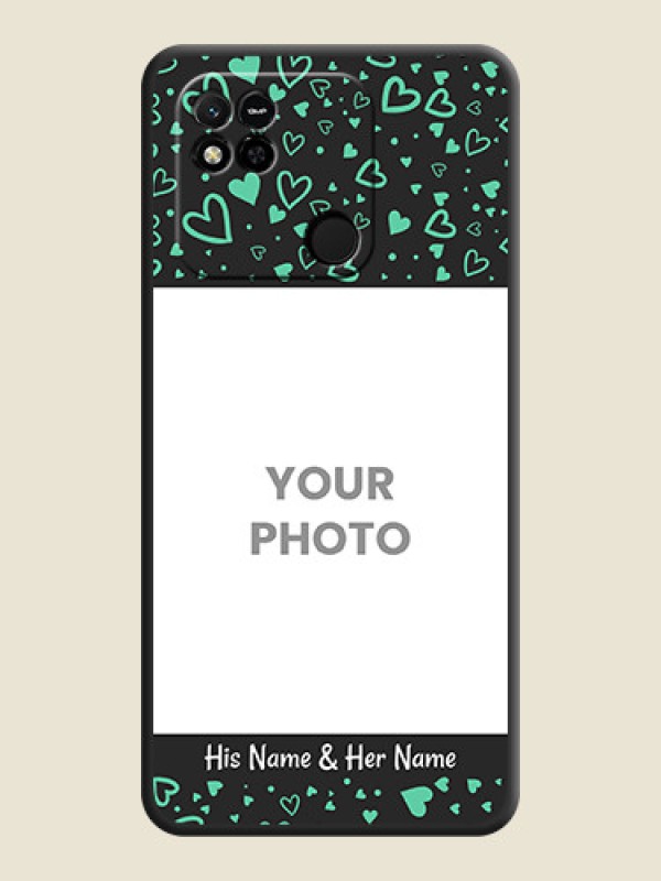 Custom Sea Green Indefinite Love Pattern on Photo on Space Black Soft Matte Mobile Cover - Xiaomi Redmi 10A Sport - alternate view