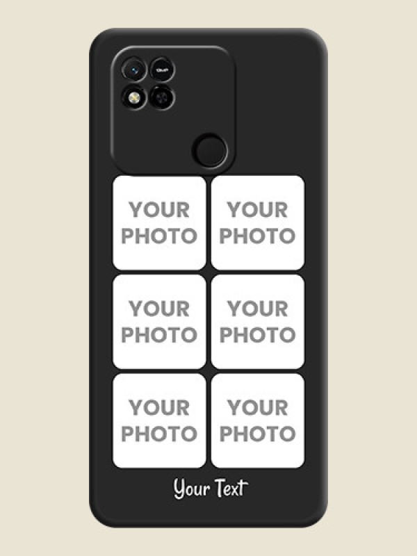 Custom Floral Art with 6 Image Holder on Photo on Space Black Soft Matte Mobile Case - Xiaomi Redmi 10A Sport - alternate view
