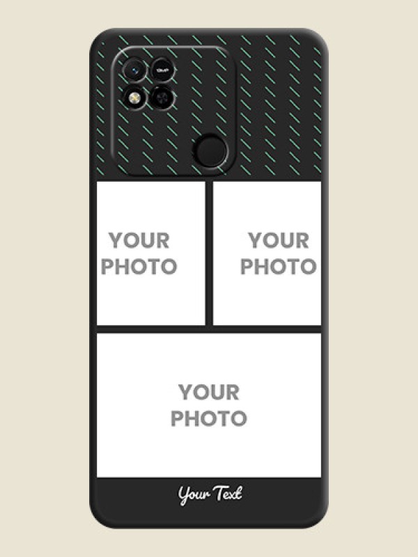 Custom Cross Dotted Pattern with 2 Image Holder  on Personalised Space Black Soft Matte Cases - Xiaomi Redmi 10A Sport - alternate view