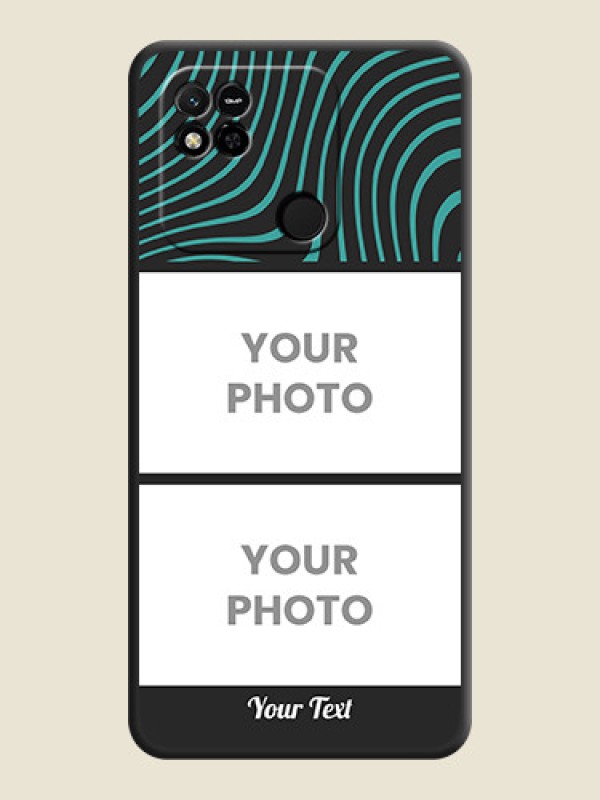 Custom Wave Pattern with 2 Image Holder on Space Black Personalized Soft Matte Phone Covers - Xiaomi Redmi 10A Sport - alternate view