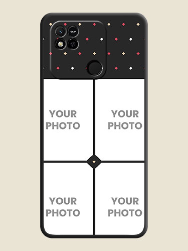 Custom Multicolor Dotted Pattern with 4 Image Holder on Space Black Custom Soft Matte Phone Cases - Xiaomi Redmi 10A Sport - alternate view