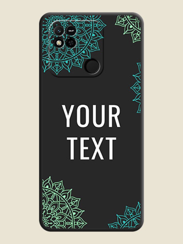 Custom Your Name with Floral Design on Space Black Custom Soft Matte Back Cover - Xiaomi Redmi 10A Sport - alternate view