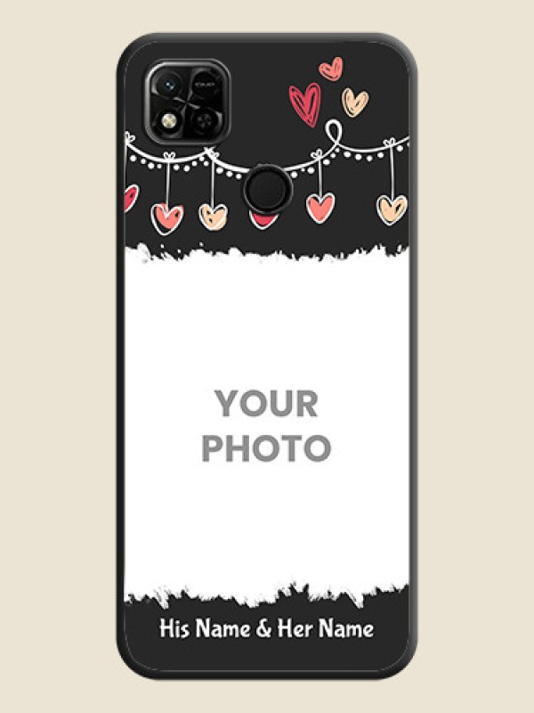 Custom Pink Love Hangings with Name on Space Black Custom Soft Matte Phone Cases - Xiaomi Redmi 10A - alternate view