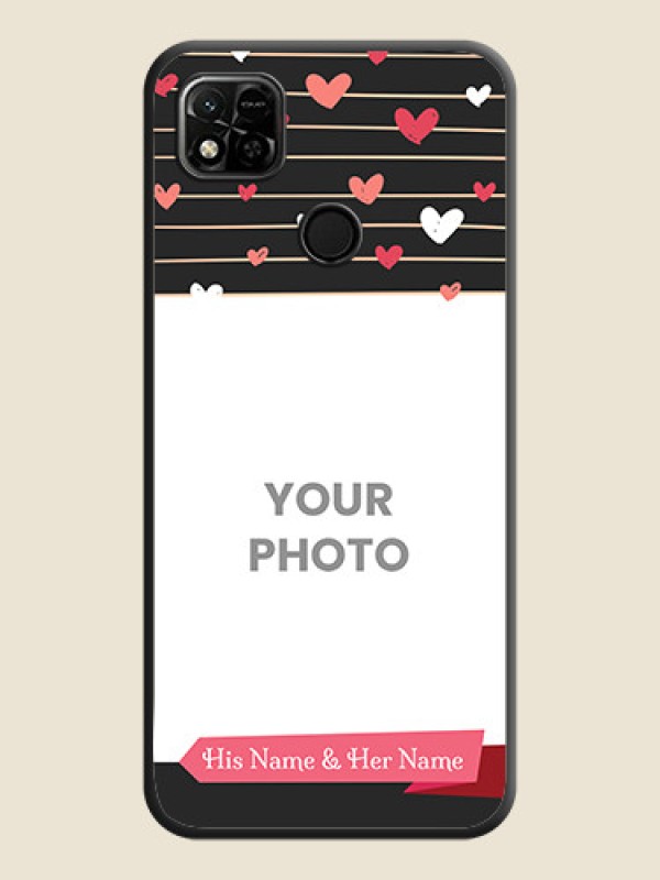Custom Love Pattern with Name on Pink Ribbon  on Photo on Space Black Soft Matte Back Cover - Xiaomi Redmi 10A - alternate view