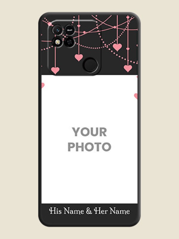 Custom Pink Love Hangings with Text on Space Black Custom Soft Matte Back Cover - Xiaomi Redmi 10A - alternate view
