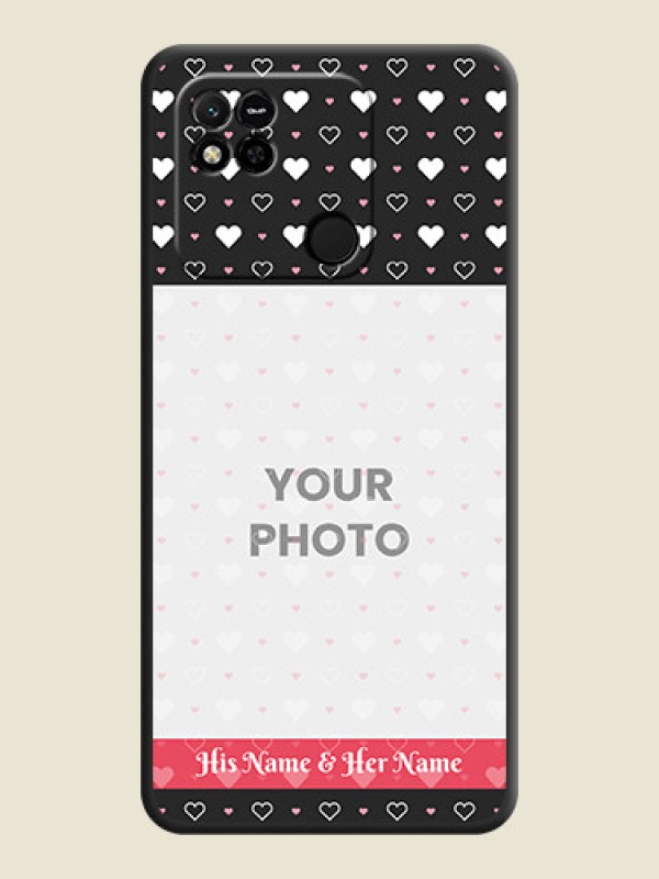 Custom White Color Love Symbols with Text Design on Photo on Space Black Soft Matte Phone Cover - Xiaomi Redmi 10A - alternate view