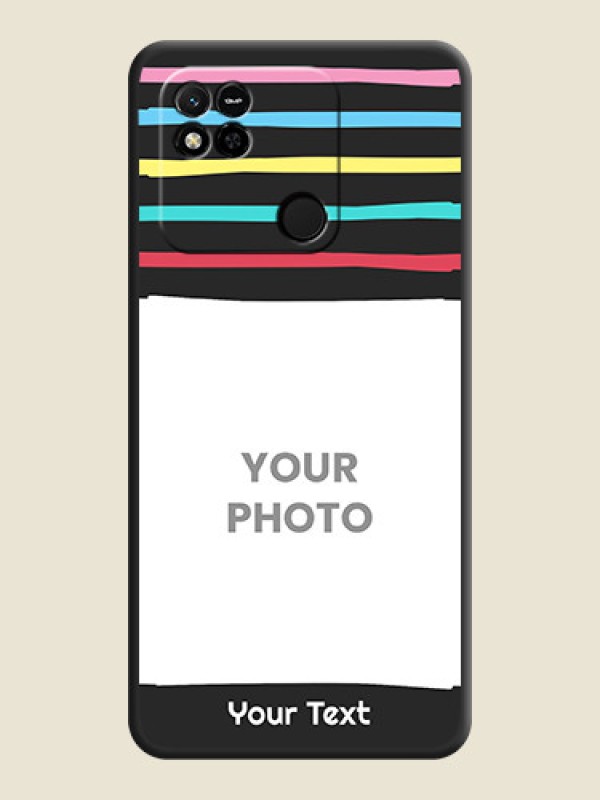 Custom Multicolor Lines with Image on Space Black Personalized Soft Matte Phone Covers - Xiaomi Redmi 10A - alternate view