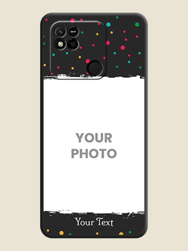 Custom Multicolor Dotted Pattern with Text on Space Black Custom Soft Matte Phone Back Cover - Xiaomi Redmi 10A - alternate view