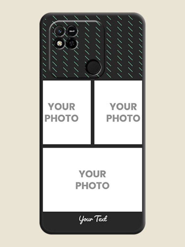 Custom Cross Dotted Pattern with 2 Image Holder  on Personalised Space Black Soft Matte Cases - Xiaomi Redmi 10A - alternate view
