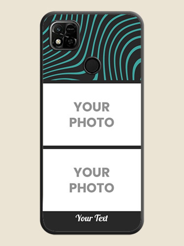 Custom Wave Pattern with 2 Image Holder on Space Black Personalized Soft Matte Phone Covers - Xiaomi Redmi 10A - alternate view