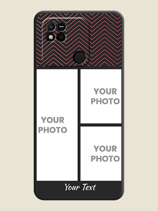 Custom Wave Pattern with 3 Image Holder on Space Black Custom Soft Matte Back Cover - Xiaomi Redmi 10A - alternate view