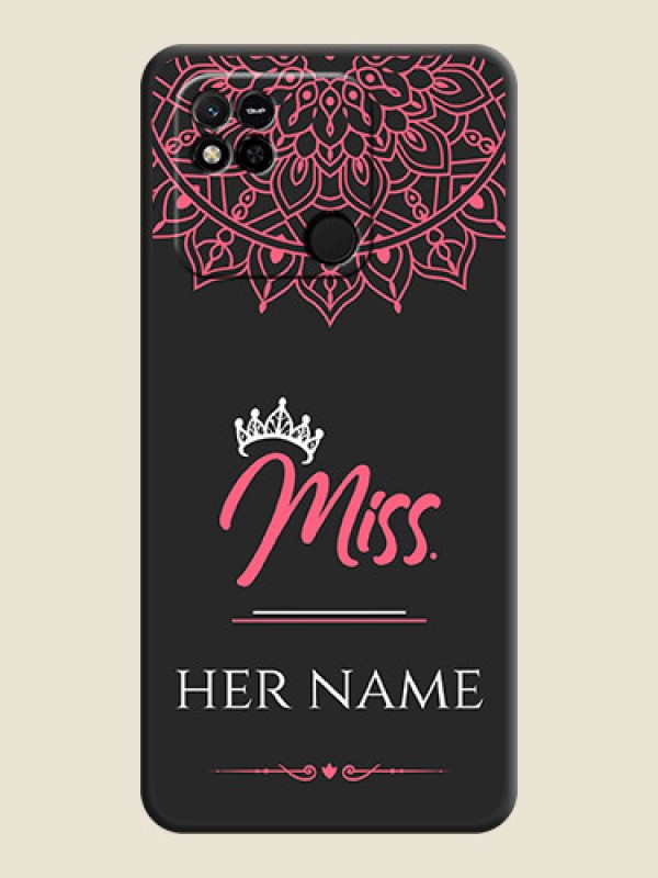 Custom Mrs Name with Floral Design on Space Black Personalized Soft Matte Phone Covers - Xiaomi Redmi 10A - alternate view