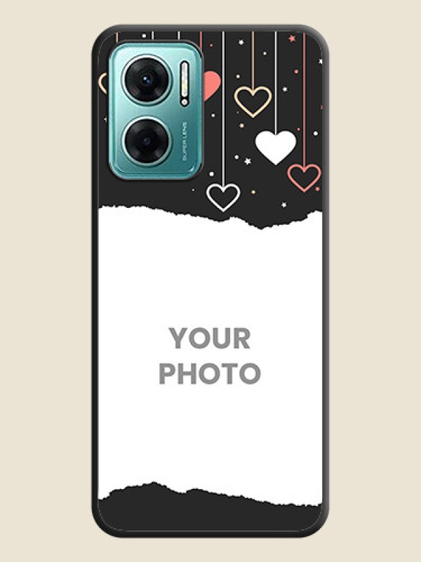 Custom Love Hangings with Splash Wave Picture on Space Black Custom Soft Matte Phone Back Cover - Xiaomi Redmi 11 Prime 5G - alternate view