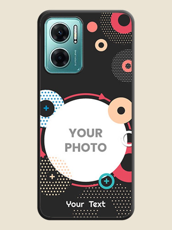 Custom Multicoloured Round Image on Personalised Space Black Soft Matte Cases - Xiaomi Redmi 11 Prime 5G - alternate view