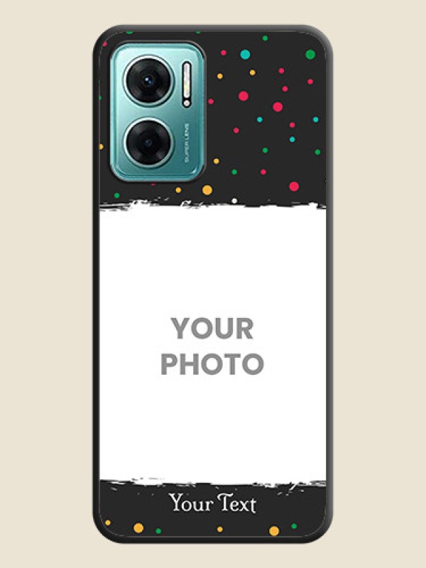 Custom Multicolor Dotted Pattern with Text on Space Black Custom Soft Matte Phone Back Cover - Xiaomi Redmi 11 Prime 5G - alternate view