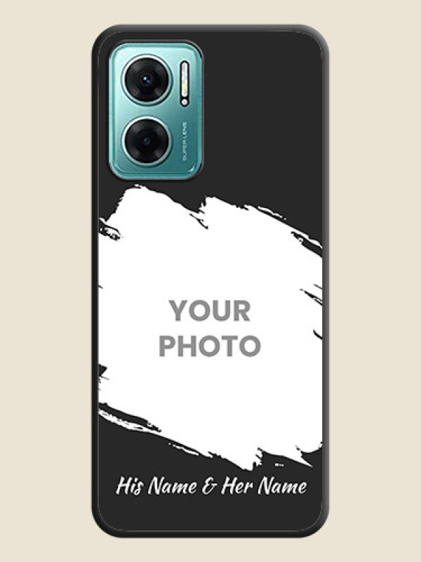 Custom Grunge Brush Strokes on Photo on Space Black Soft Matte Back Cover - Xiaomi Redmi 11 Prime 5G - alternate view