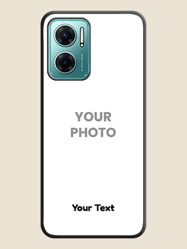 Custom Full Single Pic Upload With Text On Space Black Personalized Soft Matte Phone Covers -Xiaomi Redmi 11 Prime 5G - alternate view