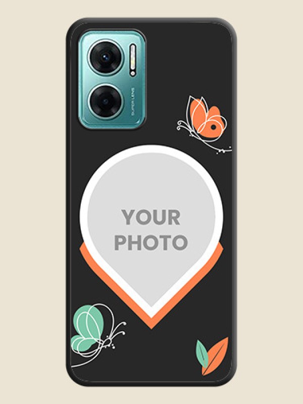 Custom Upload Pic With Simple Butterly Design On Space Black Personalized Soft Matte Phone Covers -Xiaomi Redmi 11 Prime 5G - alternate view
