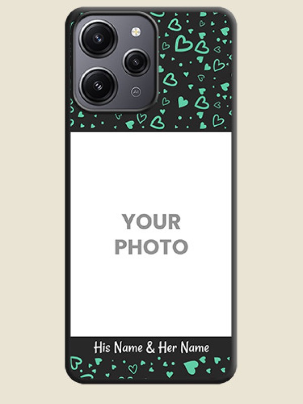 Custom Sea Green Indefinite Love Pattern - Photo on Space Black Soft Matte Mobile Cover - Redmi 12 4G - alternate view