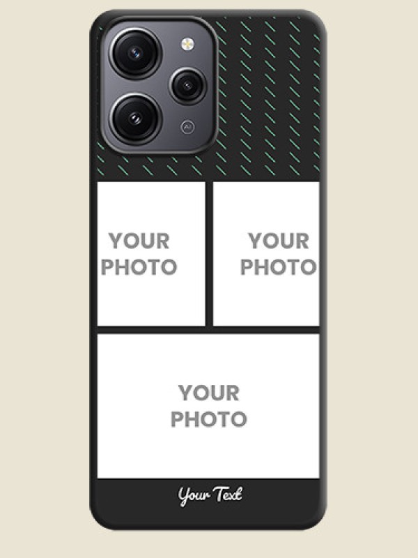 Custom Cross Dotted Pattern with 2 Image Holder on Personalised Space Black Soft Matte Cases - Redmi 12 4G - alternate view