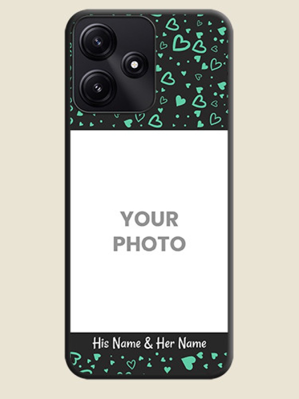 Custom Sea Green Indefinite Love Pattern - Photo on Space Black Soft Matte Mobile Cover - Redmi 12 5G - alternate view