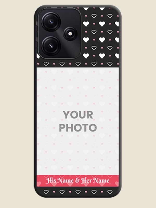 Custom White Color Love Symbols with Text Design - Photo on Space Black Soft Matte Phone Cover - Redmi 12 5G - alternate view