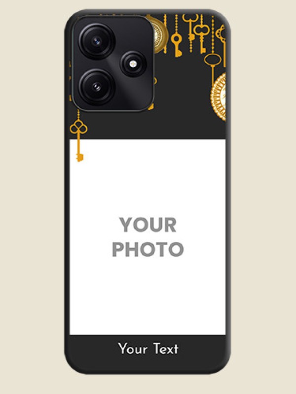 Custom Decorative Design with Text on Space Black Custom Soft Matte Back Cover - Redmi 12 5G - alternate view