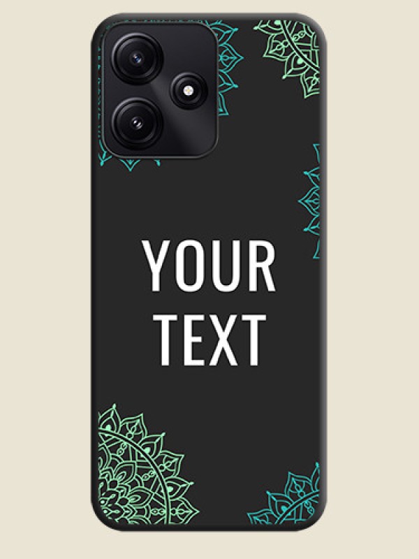 Custom Your Name with Floral Design on Space Black Custom Soft Matte Back Cover - Redmi 12 5G - alternate view