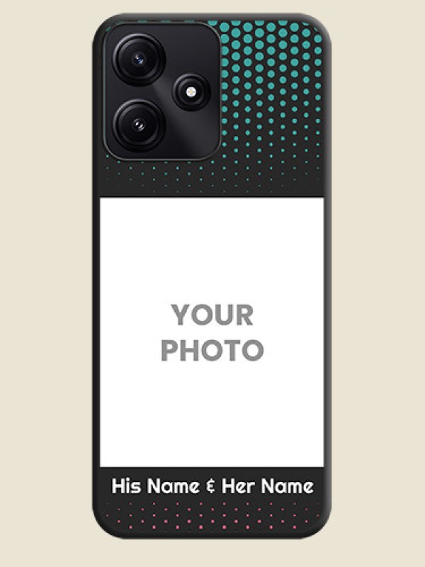 Custom Faded Dots with Grunge Photo Frame and Text on Space Black Custom Soft Matte Phone Cases - Redmi 12 5G - alternate view