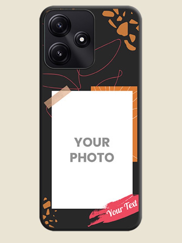 Custom Orange Photo Frame on Space Black Custom Soft Matte Phone Back Cover - Redmi 12 5G - alternate view