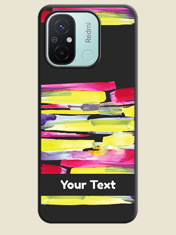 Custom Brush Coloured on Space Black Personalized Soft Matte Phone Covers - Redmi 12c - alternate view