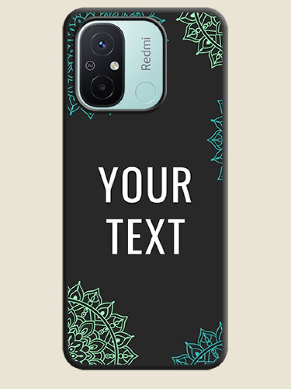 Custom Your Name with Floral Design on Space Black Custom Soft Matte Back Cover - Redmi 12c - alternate view