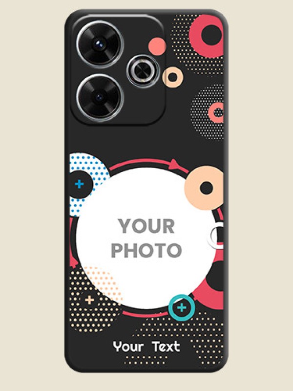 Custom Multicoloured Round Image On Space Black Custom Soft Matte Mobile Back Cover - Xiaomi Redmi 13 5G - alternate view