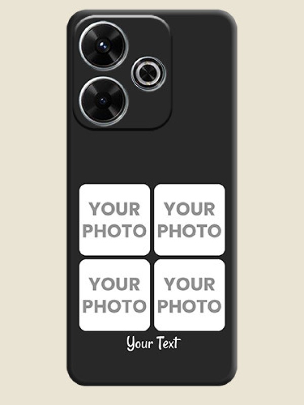 Custom Floral Art with 6 Image Holder on Photo On Space Black Custom Soft Matte Mobile Back Cover - Xiaomi Redmi 13 5G - alternate view