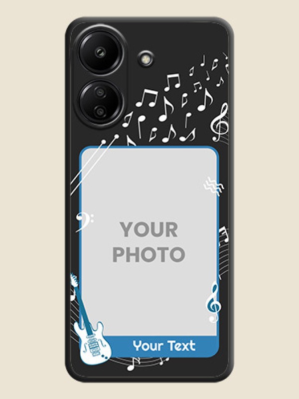 Custom Musical Theme Design with Text on Photo On Space Black Custom Soft Matte Mobile Back Cover - Redmi 13C 4G - alternate view