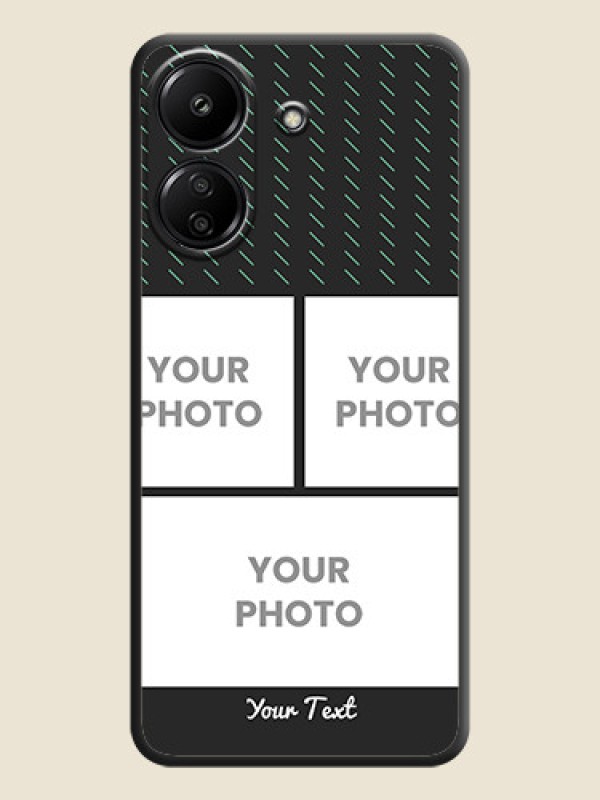 Custom Cross Dotted Pattern with 2 Image Holder On Space Black Custom Soft Matte Mobile Back Cover - Redmi 13C 4G - alternate view