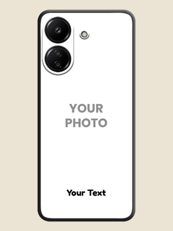 Custom Full Single Pic Upload With Text On Space Black Custom Soft Matte Mobile Back Cover - Redmi 13C 4G - alternate view