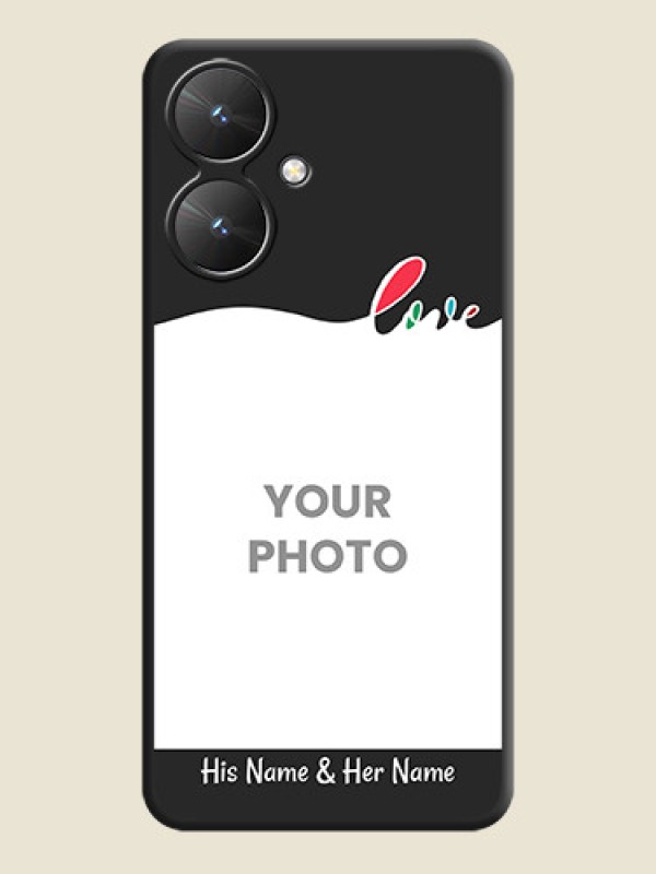 Custom Fall in Love Pattern with Picture on Photo On Space Black Custom Soft Matte Mobile Back Cover - Redmi 13C 5G - alternate view