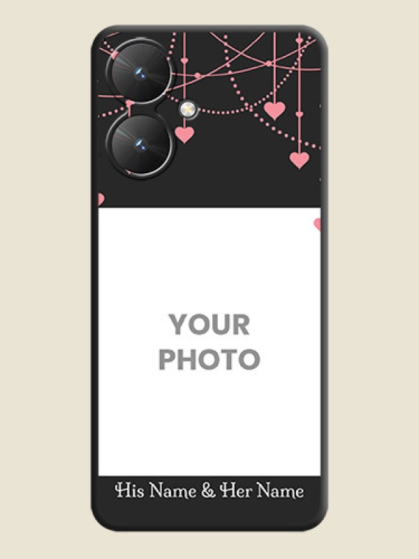 Custom Pink Love Hangings with Text On Space Black Custom Soft Matte Mobile Back Cover - Redmi 13C 5G - alternate view