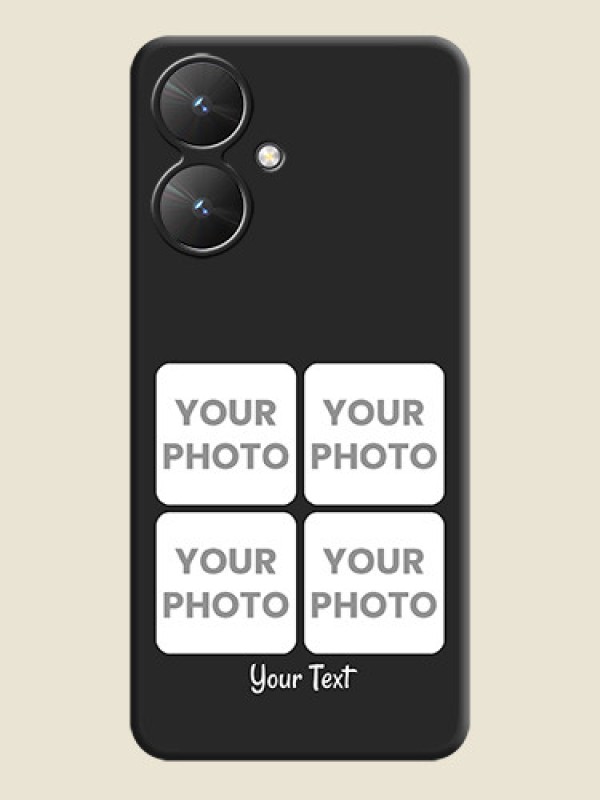 Custom Floral Art with 6 Image Holder on Photo On Space Black Custom Soft Matte Mobile Back Cover - Redmi 13C 5G - alternate view