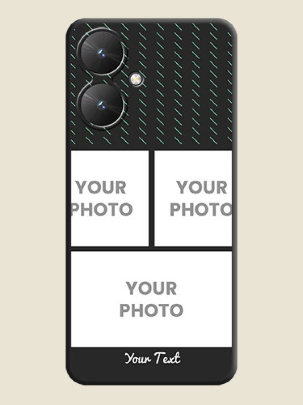 Custom Cross Dotted Pattern with 2 Image Holder On Space Black Custom Soft Matte Mobile Back Cover - Redmi 13C 5G - alternate view