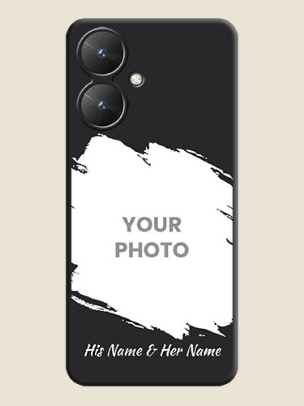 Custom Grunge Brush Strokes on Photo  On Space Black Custom Soft Matte Mobile Back Cover - Redmi 13C 5G - alternate view