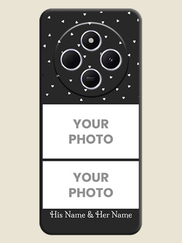 Custom Miniature Love Symbols with Name On Space Black Custom Soft Matte Mobile Back Cover - Redmi 14c 5G - alternate view
