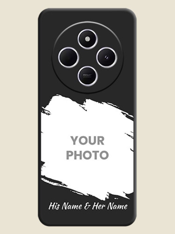 Custom Grunge Brush Strokes on Photo On Space Black Custom Soft Matte Mobile Back Cover - Redmi 14c 5G - alternate view