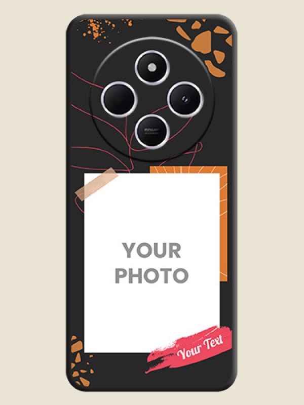 Custom Orange Photo Frame On Space Black Custom Soft Matte Mobile Back Cover - Redmi 14c 5G - alternate view