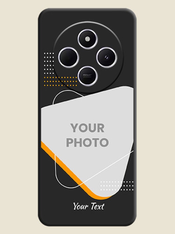 Custom Yellow Triangle on Photo On Space Black Custom Soft Matte Mobile Back Cover - Redmi 14c 5G - alternate view