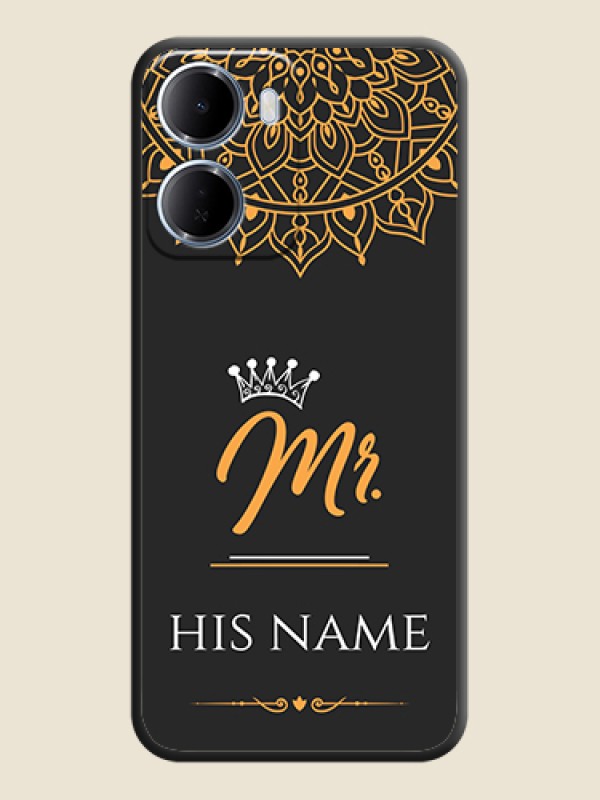 Custom Mr Name with Floral Design On Space Black Custom Soft Matte Mobile Back Cover - Xiaomi Redmi 15A 5G - alternate view